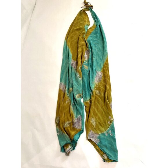 Sun Child V-Neck Halter Jumpsuit in Blue Yellow - Picture 5 of 5